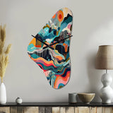 Blue Green Minimalism Explosion - Asymmetric Metal Wall Clock