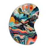 Blue Green Minimalism Explosion - Asymmetric Metal Wall Clock