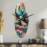 Blue Green Minimalism Explosion - Asymmetric Metal Wall Clock