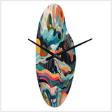 Blue Green Minimalism Explosion - Asymmetric Metal Wall Clock