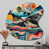Blue Green Minimalism Explosion - Asymmetric Metal Wall Clock