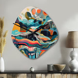 Blue Green Minimalism Explosion - Asymmetric Metal Wall Clock