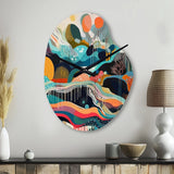 Blue Green Minimalism Explosion - Asymmetric Metal Wall Clock