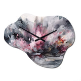 Evolving In Pink Grey Liquid Ink II - Asymmetric Metal Wall Clock