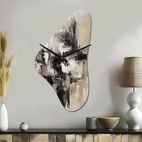 Grey Black Inner Worlds Of Marble II - Asymmetric Metal Wall Clock