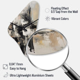 Grey Black Inner Worlds Of Marble II - Asymmetric Metal Wall Clock