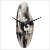 Grey Black Inner Worlds Of Marble II - Asymmetric Metal Wall Clock