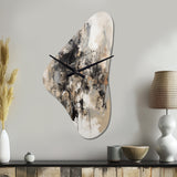 Grey Black Inner Worlds Of Marble III - Asymmetric Metal Wall Clock