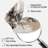 Grey Black Inner Worlds Of Marble III - Asymmetric Metal Wall Clock