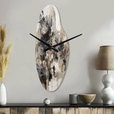 Grey Black Inner Worlds Of Marble III - Asymmetric Metal Wall Clock