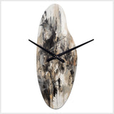 Grey Black Inner Worlds Of Marble III - Asymmetric Metal Wall Clock