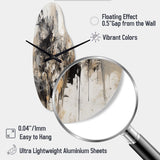 Grey Black Inner Worlds Of Marble III - Asymmetric Metal Wall Clock