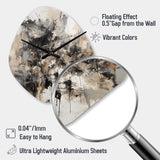 Grey Black Inner Worlds Of Marble III - Asymmetric Metal Wall Clock