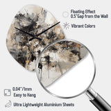 Grey Black Inner Worlds Of Marble III - Asymmetric Metal Wall Clock