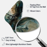 Green Black Inner Worlds Of Marble I - Asymmetric Metal Wall Clock