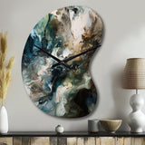 Green Black Inner Worlds Of Marble III - Asymmetric Metal Wall Clock