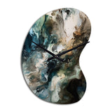 Green Black Inner Worlds Of Marble III - Asymmetric Metal Wall Clock