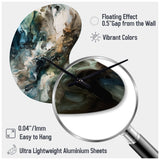 Green Black Inner Worlds Of Marble III - Asymmetric Metal Wall Clock