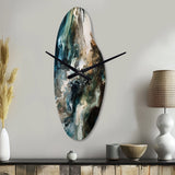 Green Black Inner Worlds Of Marble III - Asymmetric Metal Wall Clock