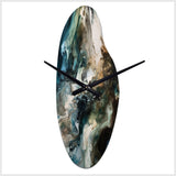 Green Black Inner Worlds Of Marble III - Asymmetric Metal Wall Clock