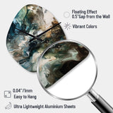 Green Black Inner Worlds Of Marble III - Asymmetric Metal Wall Clock