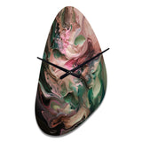Pink Green Inner Worlds Of Marble IV - Asymmetric Metal Wall Clock