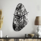 Black And White Graffiti Cosmic II - Asymmetric Metal Wall Clock