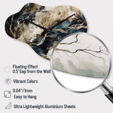 Blue Beige Marbled Dreamscape I - Asymmetric Metal Wall Clock