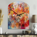 Orange Red Marbled Dreamscape I - Asymmetric Metal Wall Clock