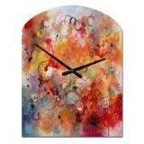 Orange Red Marbled Dreamscape I - Asymmetric Metal Wall Clock
