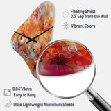 Orange Red Marbled Dreamscape I - Asymmetric Metal Wall Clock