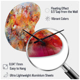 Orange Red Marbled Dreamscape I - Asymmetric Metal Wall Clock