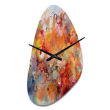 Orange Red Marbled Dreamscape I - Asymmetric Metal Wall Clock