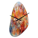 Orange Red Marbled Dreamscape I - Asymmetric Metal Wall Clock