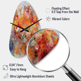 Orange Red Marbled Dreamscape I - Asymmetric Metal Wall Clock