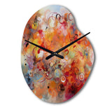 Orange Red Marbled Dreamscape I - Asymmetric Metal Wall Clock