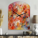 Orange Red Marbled Dreamscape II - Asymmetric Metal Wall Clock