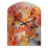 Orange Red Marbled Dreamscape II - Asymmetric Metal Wall Clock