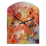 Orange Red Marbled Dreamscape II - Asymmetric Metal Wall Clock