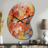 Orange Red Marbled Dreamscape II - Asymmetric Metal Wall Clock