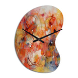 Orange Red Marbled Dreamscape II - Asymmetric Metal Wall Clock