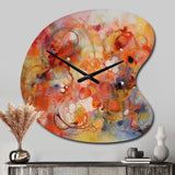 Orange Red Marbled Dreamscape II - Asymmetric Metal Wall Clock