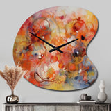 Orange Red Marbled Dreamscape II - Asymmetric Metal Wall Clock
