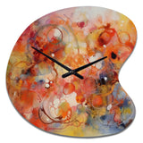 Orange Red Marbled Dreamscape II - Asymmetric Metal Wall Clock