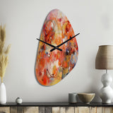 Orange Red Marbled Dreamscape II - Asymmetric Metal Wall Clock
