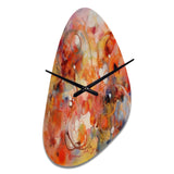 Orange Red Marbled Dreamscape II - Asymmetric Metal Wall Clock