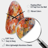 Orange Red Marbled Dreamscape II - Asymmetric Metal Wall Clock