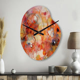 Orange Red Marbled Dreamscape II - Asymmetric Metal Wall Clock