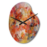 Orange Red Marbled Dreamscape II - Asymmetric Metal Wall Clock
