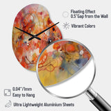 Orange Red Marbled Dreamscape II - Asymmetric Metal Wall Clock